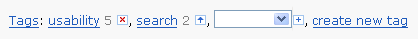 Screenshot of tags on a topic
